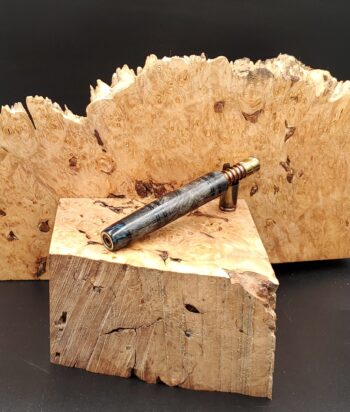 This image portrays Stem/Midsection for Dynavap XL- Buckeye Burl Wood/Resin Hybrid by Dovetail Woodwork.