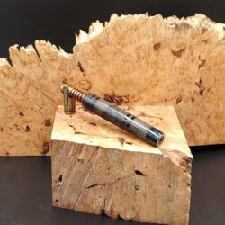 This image portrays Stem/Midsection for Dynavap XL- Buckeye Burl Wood/Resin Hybrid by Dovetail Woodwork.