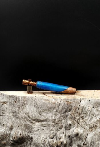 This image portrays Luminescent Stem/Midsection for Dynavap XL - Oak Burl Hybrid by Dovetail Woodwork.