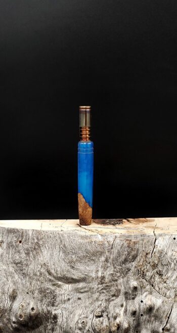 This image portrays Luminescent Stem/Midsection for Dynavap XL - Oak Burl Hybrid by Dovetail Woodwork.