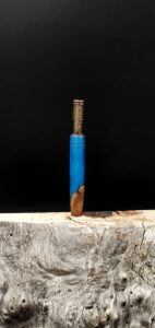 This image portrays Luminescent Stem/Midsection for Dynavap XL - Oak Burl Hybrid by Dovetail Woodwork.