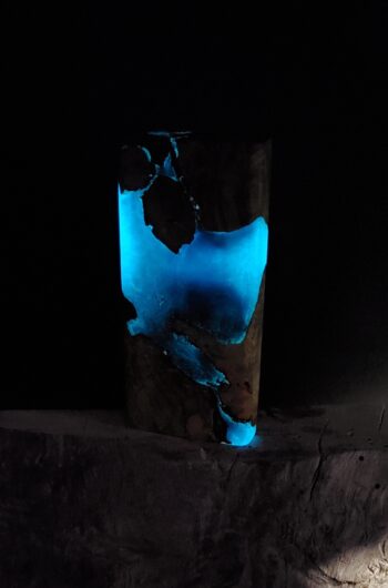 This image portrays Case for Dynavap - Cottonwood/Resin Hybrid/Luminescent by Dovetail Woodwork.