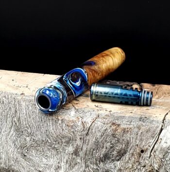 This image portrays Midsection(Stem) Dynavap XL - Cosmic Burl Hybrid by Dovetail Woodwork.
