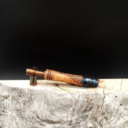This image portrays Stem/Midsection for Dynavap XL - Mighty Oak Burl Wood Hybrid by Dovetail Woodwork.