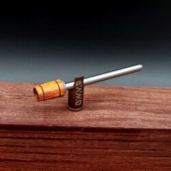 This image portrays Dynavap Spinning Mouthpiece-Canary Wood by Dovetail Woodwork.