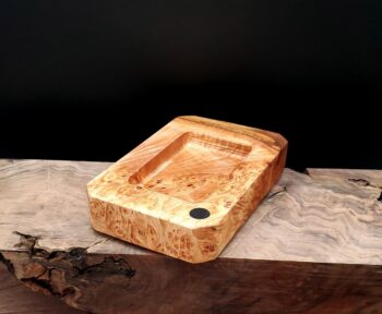 This image portrays Dynavap Prep & Sorting Tray/Stem Stand-Live Edge Elm Burl by Dovetail Woodwork.