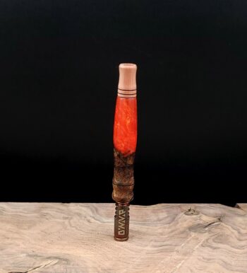 This image portrays Luminescent Stem/Midsection for Dynavap-Burl Hybrid by Dovetail Woodwork.