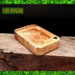 This image portrays Dynavap Prep & Sorting Tray/Stem Stand-Live Edge Elm Burl by Dovetail Woodwork.