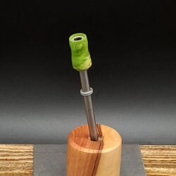This image portrays Dynavap Spinning Mouthpiece-Green Galaxy Burl by Dovetail Woodwork.