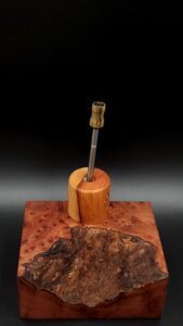 This image portrays Dynavap Spinning Mouthpiece-Blue Mahoe by Dovetail Woodwork.