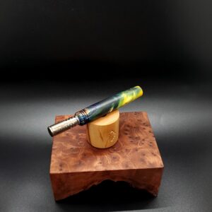 This image portrays Cosmic Burl Series XL-Dynavap Stem/Midsection by Dovetail Woodwork.