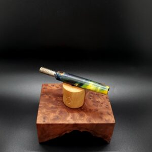 This image portrays Cosmic Burl Series XL-Dynavap Stem/Midsection by Dovetail Woodwork.