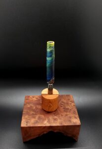 This image portrays Cosmic Burl Series XL-Dynavap Stem/Midsection by Dovetail Woodwork.