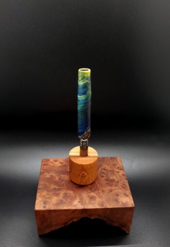 This image portrays Cosmic Burl Series XL-Dynavap Stem/Midsection by Dovetail Woodwork.