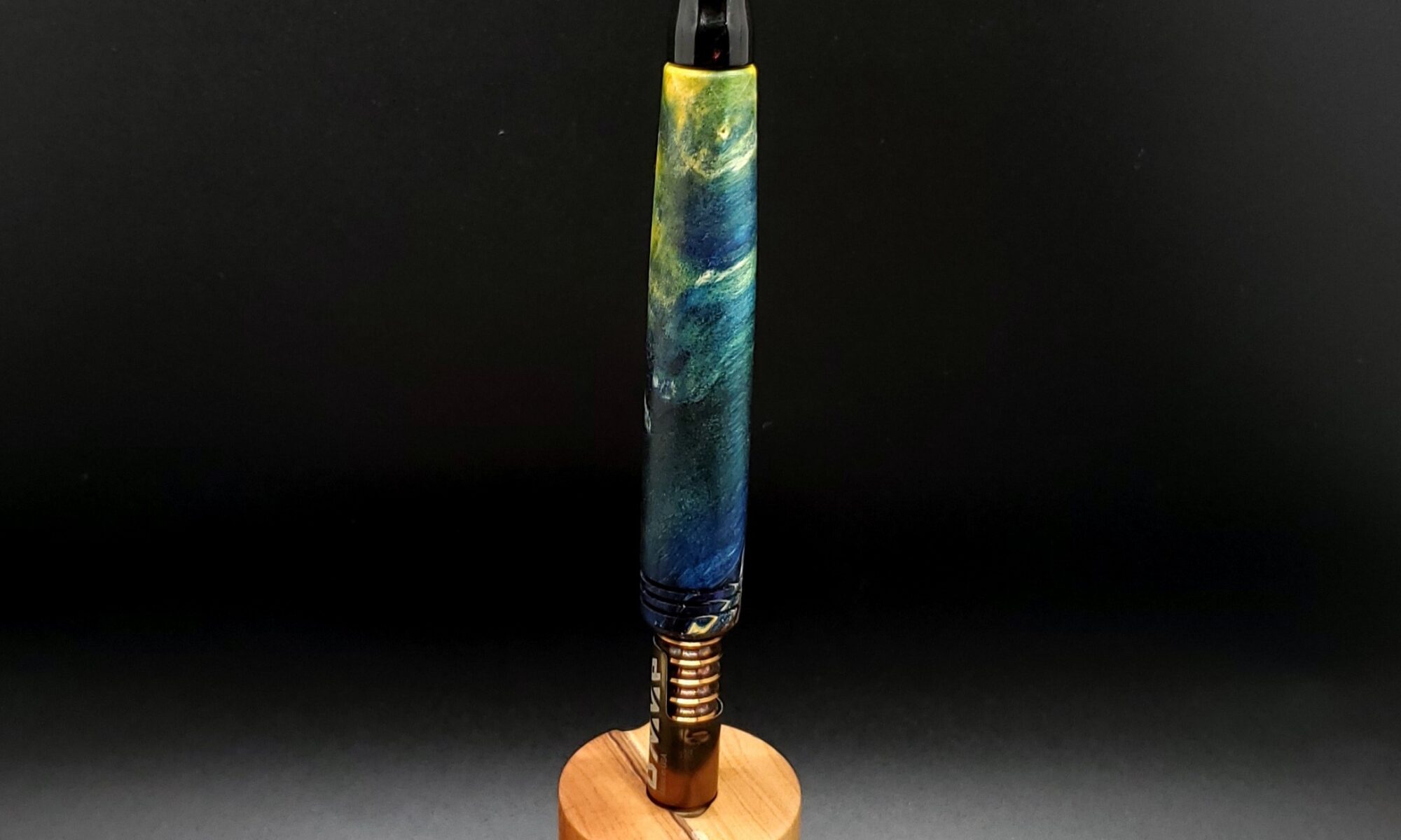 This image portrays Cosmic Burl Series XL-Dynavap Stem/Midsection by Dovetail Woodwork.