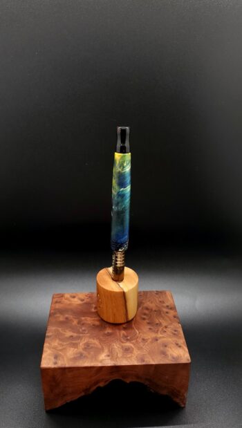 This image portrays Cosmic Burl Series XL-Dynavap Stem/Midsection by Dovetail Woodwork.