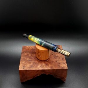 This image portrays Cosmic Burl Series XL-Dynavap Stem/Midsection by Dovetail Woodwork.