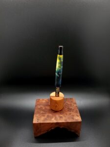 This image portrays Cosmic Burl Series XL-Dynavap Stem/Midsection by Dovetail Woodwork.