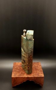 This image portrays Cosmic Burl-Live Edge-XL Dynavap Stash Case by Dovetail Woodwork.