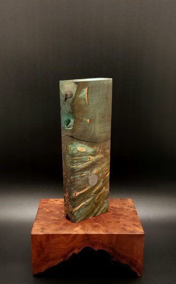 This image portrays Cosmic Burl-Live Edge-XL Dynavap Stash Case by Dovetail Woodwork.