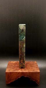 This image portrays Cosmic Burl-Live Edge-XL Dynavap Stash Case by Dovetail Woodwork.