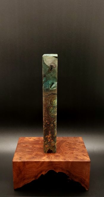 This image portrays Cosmic Burl-Live Edge-XL Dynavap Stash Case by Dovetail Woodwork.