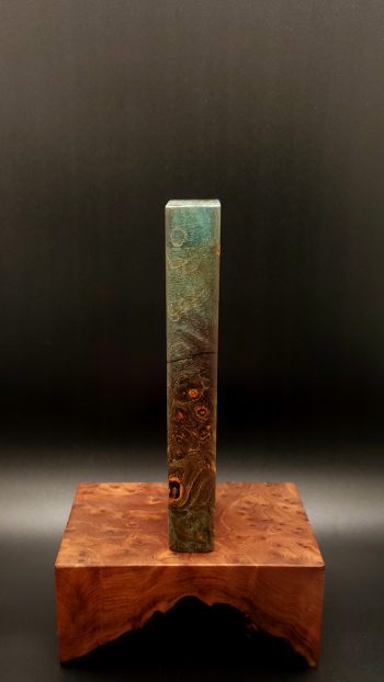 This image portrays Cosmic Burl-Live Edge-XL Dynavap Stash Case by Dovetail Woodwork.