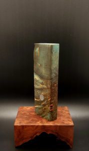 This image portrays Cosmic Burl-Live Edge-XL Dynavap Stash Case by Dovetail Woodwork.