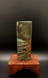 This image portrays Cosmic Burl-Live Edge-XL Dynavap Stash Case by Dovetail Woodwork.