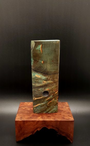 This image portrays Cosmic Burl-Live Edge-XL Dynavap Stash Case by Dovetail Woodwork.