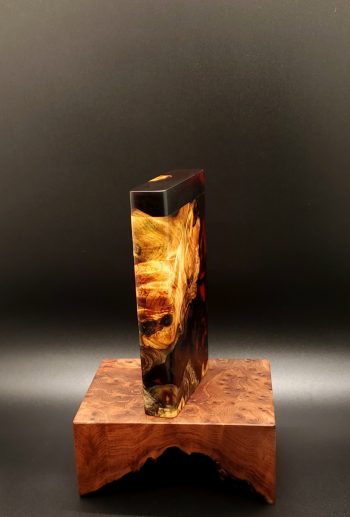 This image portrays 3G-Stash-Buckeye Burl Hybrid-Dynavap Case by Dovetail Woodwork.