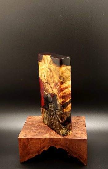 This image portrays 3G-Stash-Buckeye Burl Hybrid-Dynavap Case by Dovetail Woodwork.