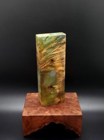This image portrays Cosmic Burl XL Dynavap Stash Case by Dovetail Woodwork.