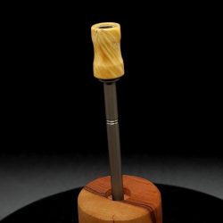 This image portrays Dynavap Spinning Mouthpiece-Select Box Elder Burl by Dovetail Woodwork.