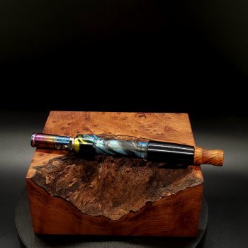 This image portrays Cosmic/Twisted Series XL-Dynavap Stem by Dovetail Woodwork.
