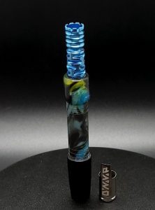 This image portrays Custom Anodized/Blue-Dynavap Titanium Tip-VONG(2021) by Dovetail Woodwork.