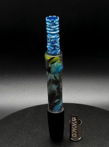 This image portrays Custom Anodized/Blue-Dynavap Titanium Tip-VONG(2021) by Dovetail Woodwork.