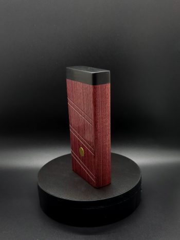 This image portrays 2G-XL Stash-Purpleheart/Ebony Wood-Dynavap Case by Dovetail Woodwork.