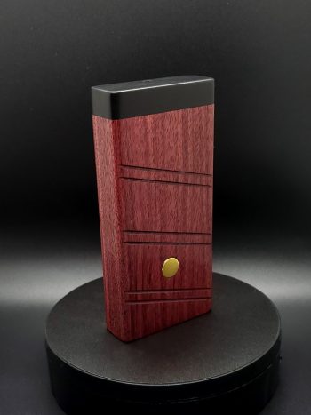 This image portrays 2G-XL Stash-Purpleheart/Ebony Wood-Dynavap Case by Dovetail Woodwork.