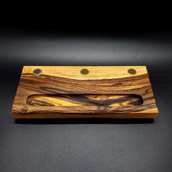 This image portrays Dynavap Stem Display-Rare Two Tone Bocote Wood by Dovetail Woodwork.