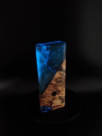 This image portrays Luminescent 2G-XXL Stash-Buckeye Burl Hybrid-Dynavap Case by Dovetail Woodwork.