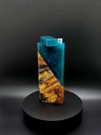 This image portrays Luminescent 2G-XXL Stash-Buckeye Burl Hybrid-Dynavap Case by Dovetail Woodwork.