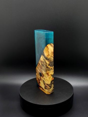 This image portrays Luminescent 2G-XXL Stash-Buckeye Burl Hybrid-Dynavap Case by Dovetail Woodwork.