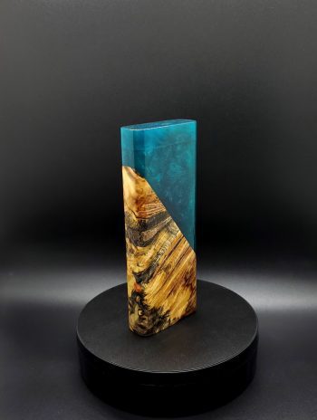 This image portrays Luminescent 2G-XXL Stash-Buckeye Burl Hybrid-Dynavap Case by Dovetail Woodwork.