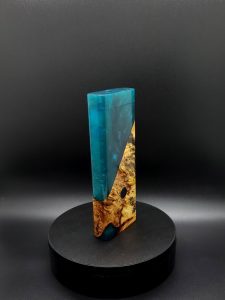 This image portrays Luminescent 2G-XXL Stash-Buckeye Burl Hybrid-Dynavap Case by Dovetail Woodwork.