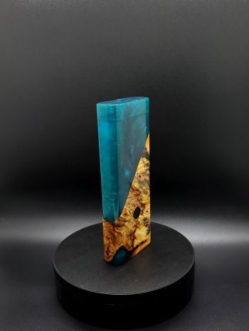 This image portrays Luminescent 2G-XXL Stash-Buckeye Burl Hybrid-Dynavap Case by Dovetail Woodwork.