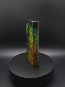 This image portrays 2G-Stash-Maple Burl Hybrid-XL Dynavap Case by Dovetail Woodwork.