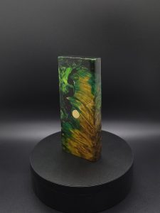 This image portrays 2G-Stash-Maple Burl Hybrid-XL Dynavap Case by Dovetail Woodwork.