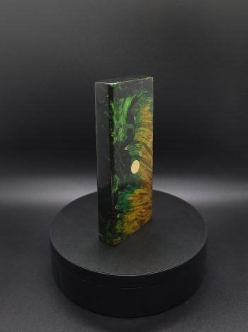 This image portrays 2G-Stash-Maple Burl Hybrid-XL Dynavap Case by Dovetail Woodwork.