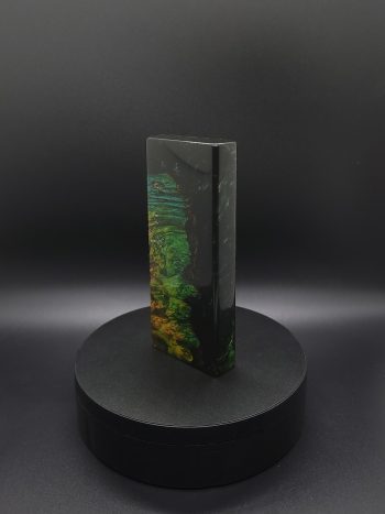 This image portrays 2G-Stash-Maple Burl Hybrid-XL Dynavap Case by Dovetail Woodwork.